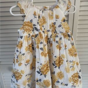 Tahari Kids Dress with Yellow and Blue Floral Design